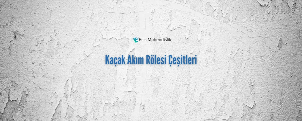 Kaçak Akım Rölesi Çeşitleri