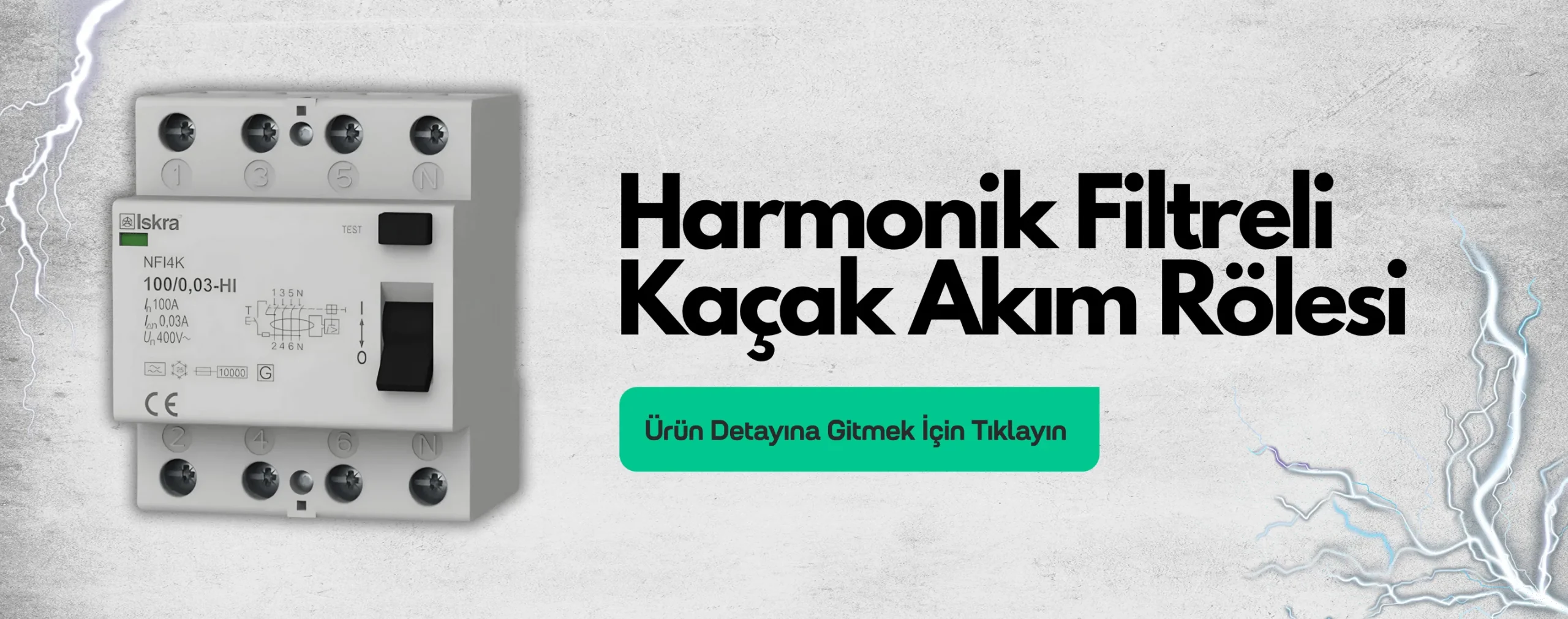 Iskra harmonik filtreli kaçak akım rölesi görseli